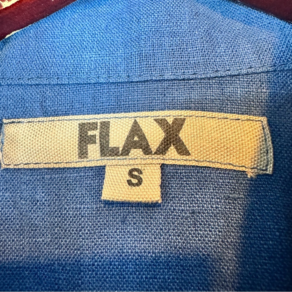 Flax | Blue 100% Linen Lightweight Jacket, S - Picture 4 of 8